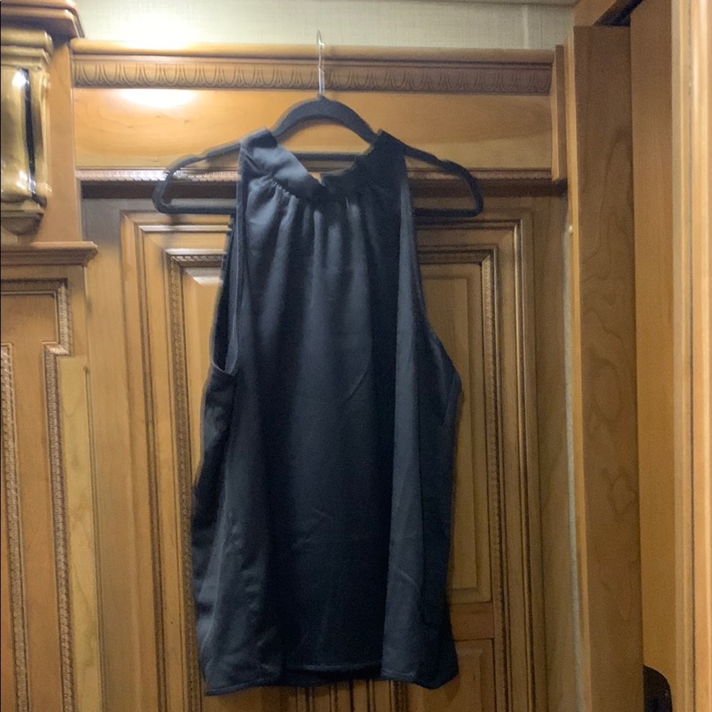 NWT Grey Collective Halter Black Sleeveless Blouse in Size XL
